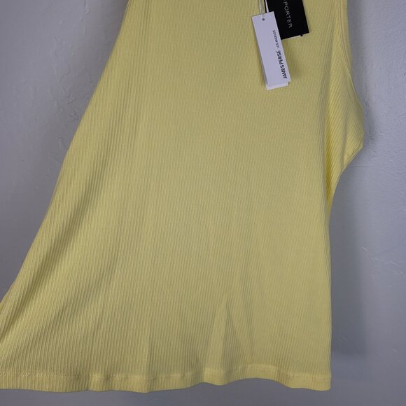 James Perse Size 4 Ribbed Tank Top Cami Cotton Lycra Yellow NWT - Picture 6 of 12
